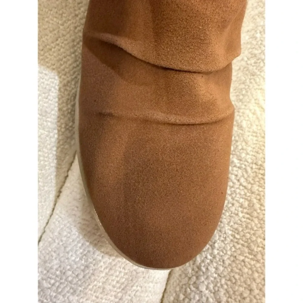 Clark's Brown Faux Suede Fur Trim‎ Ankle Boots Side Zip Size 5